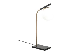 Candeeiro de mesa Art Déco em metal e globo em vidro YILDIZ - C. 25 x A. 55 cm - Preto