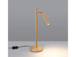 Candeeiro de mesa Brill moderno, aço - 1 fontes de luz 4000K - L.14 x H.43 cm - dourado