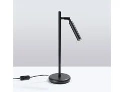 Candeeiro de mesa Brill moderno, aço - 1 fontes de luz 3000K - L.14 x H.43 cm - preto