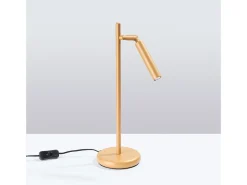 Candeeiro de mesa Brill moderno, aço - 1 fontes de luz 3000K - L.14 x H.43 cm - dourado