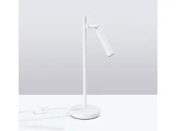 Candeeiro de mesa Brill moderno, aço - 1 fontes de luz 3000K - L.14 x H.43 cm - branco