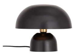Candeeiro de mesa cogumelo em metal, D. 31 x A.25 cm, Preto, SIDNEY