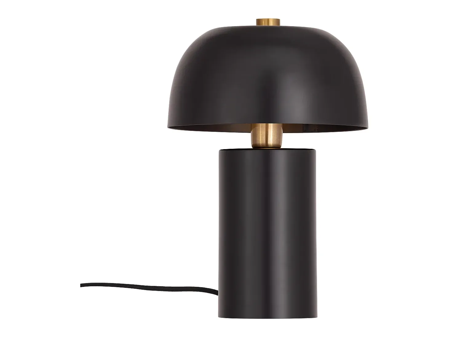 Candeeiro de mesa cogumelo em metal, D. 26 x A.39 cm, preto, WINDY