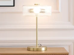 Candeeiro de mesa dourado e transparente D.30 x H.49 cm - LACAYA