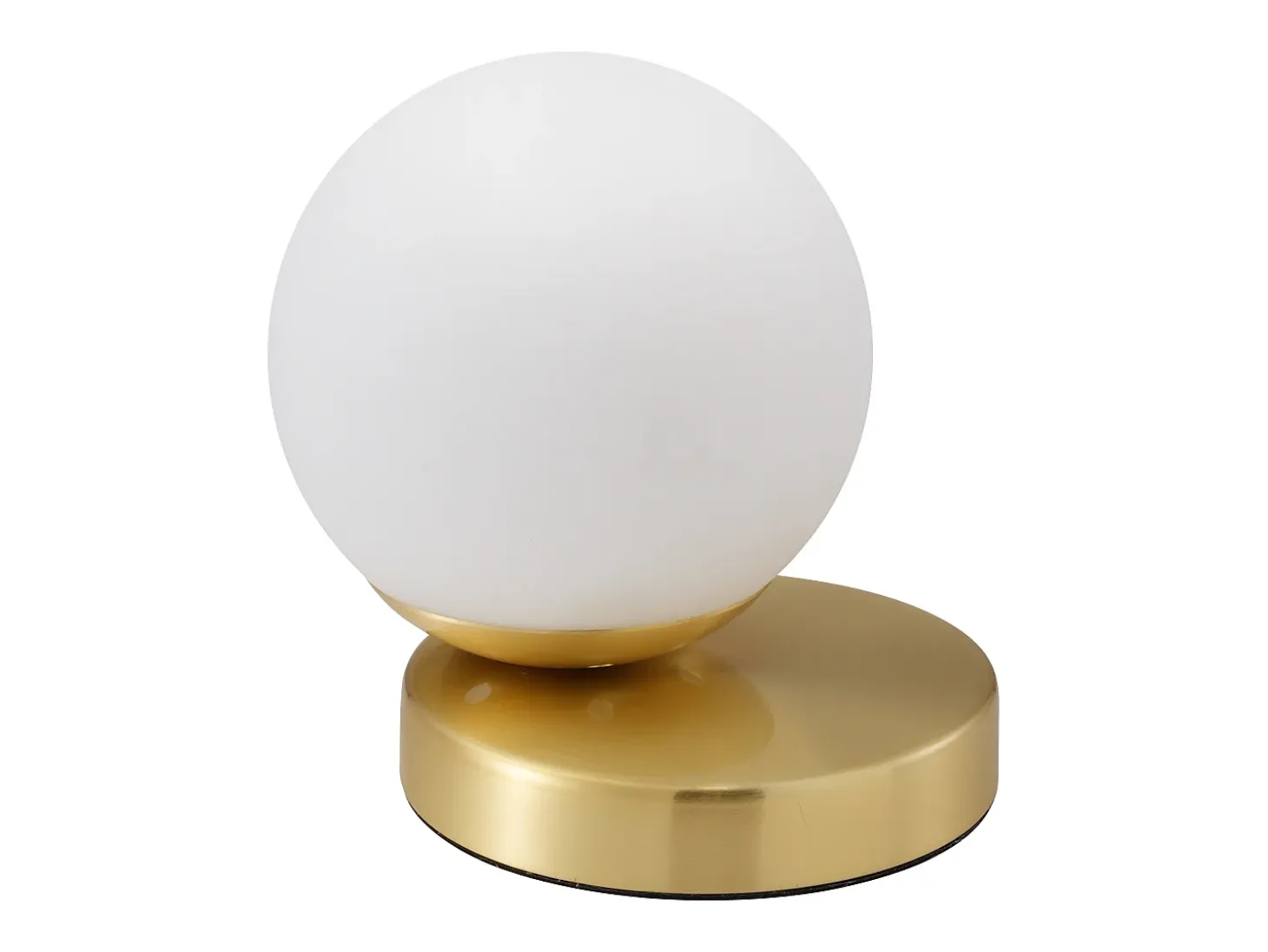 candeeiro de mesa em latão escovado, L.16 x A.15 cm, Dourado e branco, SOFIA