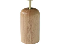 Candeeiro de mesa em madeira e metal D20XA35,5 cm natural e branco - TANTA