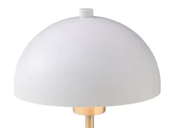 Candeeiro de mesa em madeira e metal D20XA35,5 cm natural e branco - TANTA
