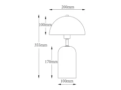 Candeeiro de mesa em madeira e metal D20XA35,5 cm natural e branco - TANTA