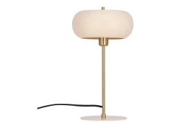 Candeeiro de mesa em metal, D. 26 x A.50 cm, Dourado e creme, KERRY
