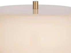 Candeeiro de mesa em metal, D. 26 x A.50 cm, Dourado e creme, KERRY