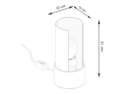 Candeeiro De Mesa Flash Minimalista, Aço - 1 Lichtbronnen - L.10 X H.21 Cm - Branco