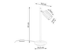 Candeeiro de mesa Gloow minimalista, alumínio - 1 fontes de luz 4000K - L.14.5 x H.43 cm - preto