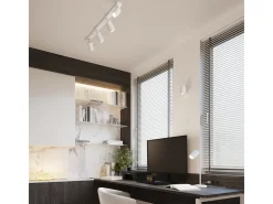 Candeeiro de mesa Gloow minimalista, alumínio - 1 fontes de luz 3000K - L.14.5 x H.43 cm - branco
