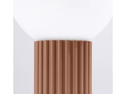 Candeeiro De Mesa Halo Moderno, Alumínio/Vidro - 1 Lichtbronnen - L.12 X H.19 Cm - Café
