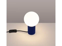 Candeeiro De Mesa Halo Moderno, Alumínio/Vidro - 1 Lichtbronnen - L.12 X H.19 Cm - Ultramarino