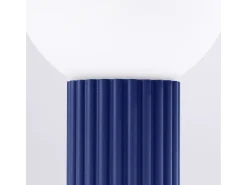 Candeeiro De Mesa Halo Moderno, Alumínio/Vidro - 1 Lichtbronnen - L.12 X H.19 Cm - Ultramarino