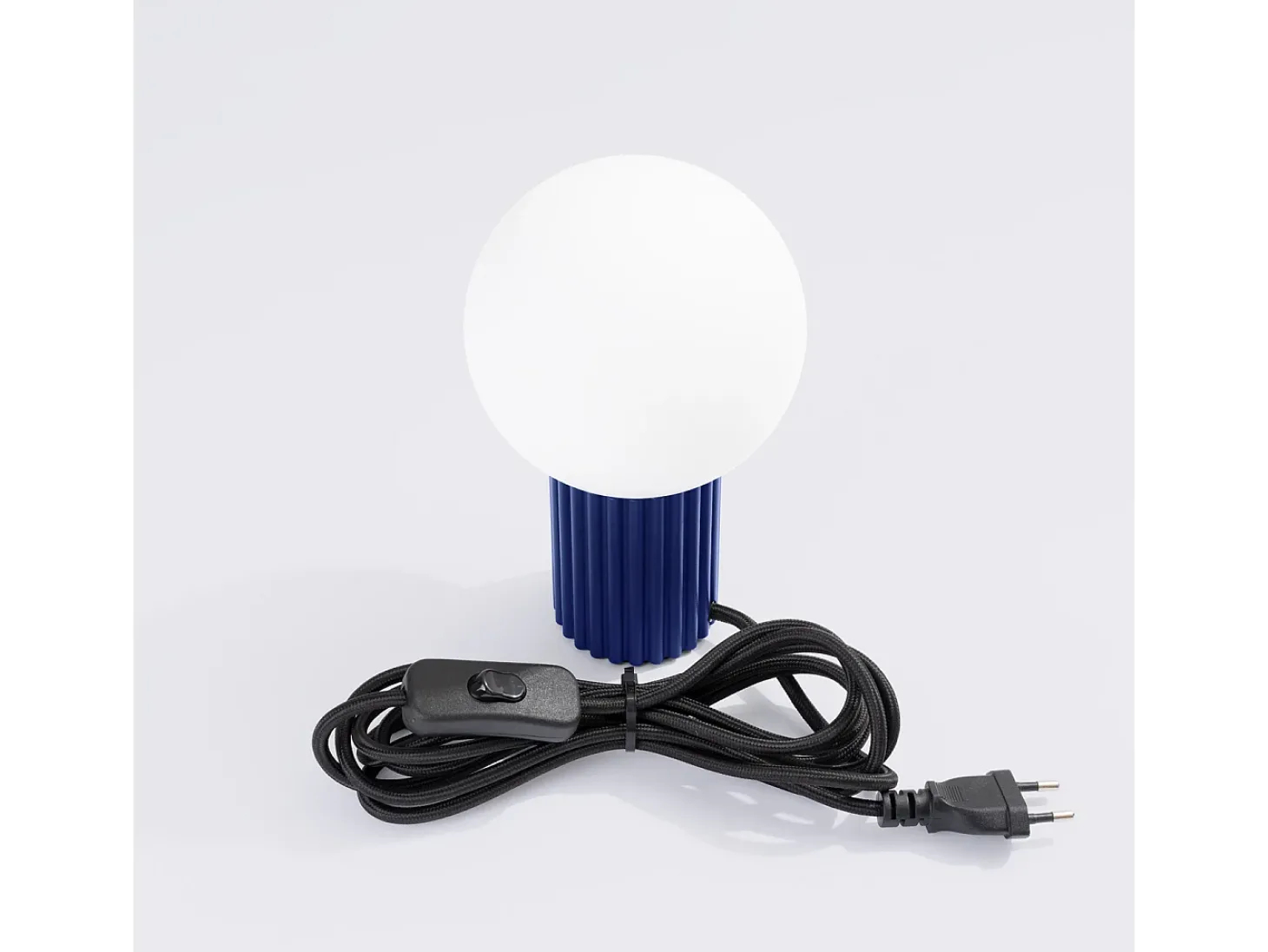 Candeeiro De Mesa Halo Moderno, Alumínio/Vidro - 1 Lichtbronnen - L.12 X H.19 Cm - Ultramarino