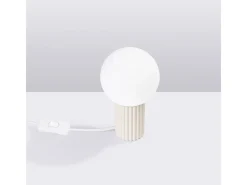 Candeeiro De Mesa Halo Moderno, Alumínio/Vidro - 1 Lichtbronnen - L.12 X H.19 Cm - Bege