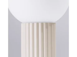 Candeeiro De Mesa Halo Moderno, Alumínio/Vidro - 1 Lichtbronnen - L.12 X H.19 Cm - Bege