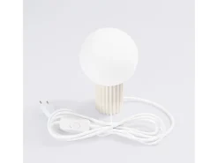Candeeiro De Mesa Halo Moderno, Alumínio/Vidro - 1 Lichtbronnen - L.12 X H.19 Cm - Bege
