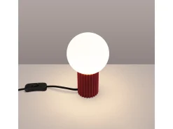 Candeeiro De Mesa Halo Moderno, Alumínio/Vidro - 1 Lichtbronnen - L.12 X H.19 Cm - Borgonha