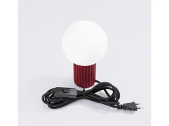 Candeeiro De Mesa Halo Moderno, Alumínio/Vidro - 1 Lichtbronnen - L.12 X H.19 Cm - Borgonha