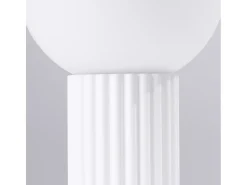 Candeeiro De Mesa Halo Moderno, Alumínio/Vidro - 1 Lichtbronnen - L.12 X H.19 Cm - Branco