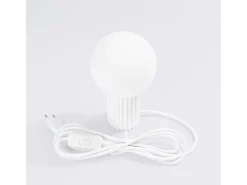 Candeeiro De Mesa Halo Moderno, Alumínio/Vidro - 1 Lichtbronnen - L.12 X H.19 Cm - Branco