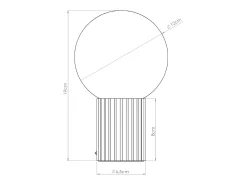Candeeiro De Mesa Halo Moderno, Alumínio/Vidro - 1 Lichtbronnen - L.12 X H.19 Cm - Branco
