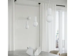 Candeeiro De Mesa Halo Moderno, Alumínio/Vidro - 1 Lichtbronnen - L.12 X H.19 Cm - Branco