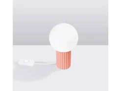 Candeeiro De Mesa Halo Moderno, Alumínio/Vidro - 1 Lichtbronnen - L.12 X H.19 Cm - Pêssego