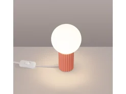 Candeeiro De Mesa Halo Moderno, Alumínio/Vidro - 1 Lichtbronnen - L.12 X H.19 Cm - Pêssego