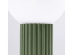 Candeeiro De Mesa Halo Moderno, Alumínio/Vidro - 1 Lichtbronnen - L.12 X H.19 Cm - Verde Oliva