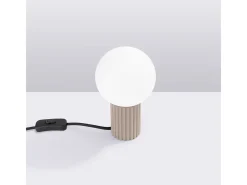 Candeeiro De Mesa Halo Moderno, Alumínio/Vidro - 1 Lichtbronnen - L.12 X H.19 Cm - Cinza