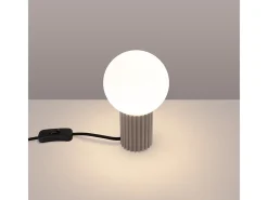 Candeeiro De Mesa Halo Moderno, Alumínio/Vidro - 1 Lichtbronnen - L.12 X H.19 Cm - Cinza