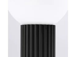 Candeeiro De Mesa Halo Moderno, Alumínio/Vidro - 1 Lichtbronnen - L.12 X H.19 Cm - Preto