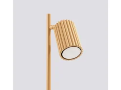 Candeeiro De Mesa Karbon Minimalista, Alumínio - 1 Lichtbronnen - L.14.5 X H.43 Cm - Dourado