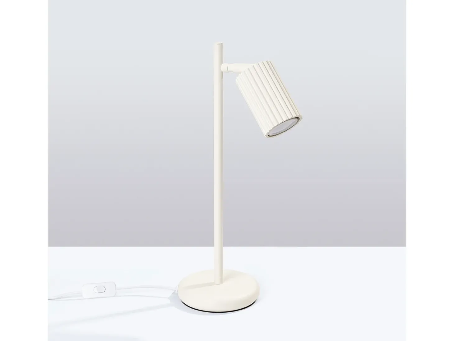 Candeeiro De Mesa Karbon Minimalista, Alumínio - 1 Lichtbronnen - L.14.5 X H.43 Cm - Bege