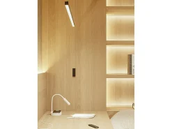 Candeeiro de mesa LED Beneito Faure - 5W, Luz quente, Para secretária, leitura e cabeceira, Carregamento sem fios, Cabeça ajustável - Cor branca​