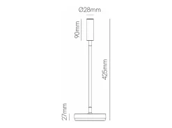 Candeeiro de mesa LED Beneito Faure - 5W, Luz quente, Para secretária, leitura e cabeceira, Carregamento sem fios, Cabeça ajustável - Cor branca​
