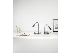 Candeeiro de mesa LED Beneito Faure - 5W, Luz quente, Para secretária, leitura e cabeceira, Carregamento sem fios, Cabeça ajustável - Cor preta​