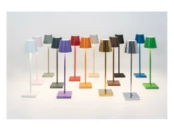 Candeeiro de mesa LED Poldina Pro Micro Corten, recarregável e regulável com bateria que dura até 12 horas