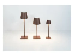 Candeeiro de mesa LED Poldina Pro Micro Corten, recarregável e regulável com bateria que dura até 12 horas