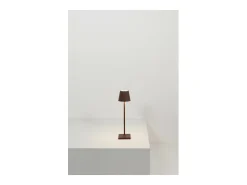 Candeeiro de mesa LED Poldina Pro Micro Corten, recarregável e regulável com bateria que dura até 12 horas