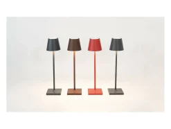 Candeeiro de mesa LED Poldina Pro Micro Corten, recarregável e regulável com bateria que dura até 12 horas