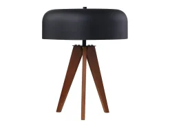 Candeeiro de mesa madeira e preto D.36 x H.45 cm - PAVICO