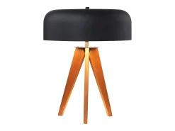 Candeeiro de mesa madeira e preto D.36 x H.45 cm - PAVICO