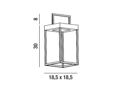 Candeeiro de mesa solar e recarregável CAGE da Perenz Matt White Alt.30cm
