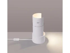Candeeiro de mesa Torow minimalista, aço - 1 fontes de luz 3000K - L.10 x H.21 cm - branco