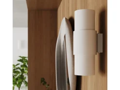 Candeeiro de mesa Torow minimalista, aço - 1 fontes de luz 3000K - L.10 x H.21 cm - branco
